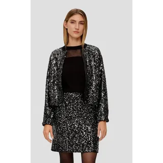s.Oliver Minirock Rock Kurzer Mesh-Rock mit Pailletten schwarz