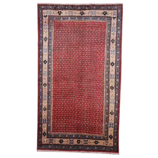 Borento Orientteppich Perserteppich Sarough 233 x 133 cm, rechteckig, Handgeknüpft rot