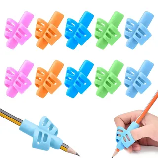 YTSMFL 10 Stück Schreibhilfe für Stift Kinder, Silikon Schreibhilfe Stifthaltung Ergonomische Schreibhilfes Haltungskorrektur Werkzeug für Links oder Rechts