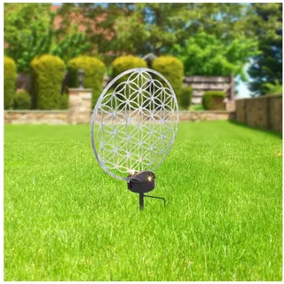 bmf-versand LED Solarleuchte Solarleuchte Garten Rund 30 cm Solarlampe Außen Leuchte Solar mit, Außenbeleuchtung, Gartenbeleuchtung, LED fest integriert, warmweiß, Außenlampe mit Ornamenten