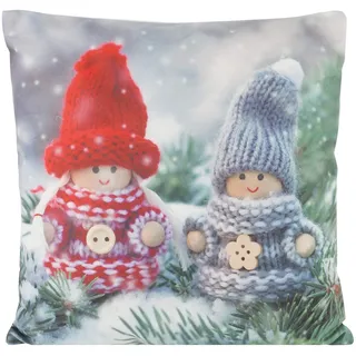 Eurofirany Kissenbezüge Kissenhüllen Velvet Samt Couchkissenbezüge Sofakissenbezüge Weihnachten Christmas Dekorationskissen Doppelpack 2er Set Kopfkissenbezüge Dekokissen