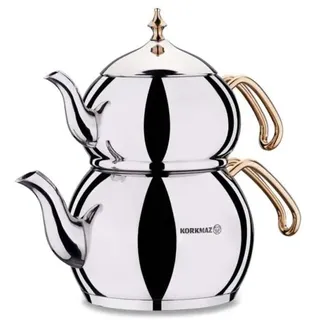 Korkmaz Hanedan Teekannen-Set Gold - Stilvoll & Funktional 1,1L/2,0L