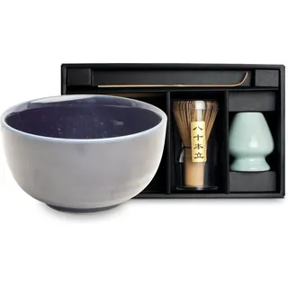 Matcha Set 4 tlg. Original japanische Matcha Schale mit Besen & Löffel