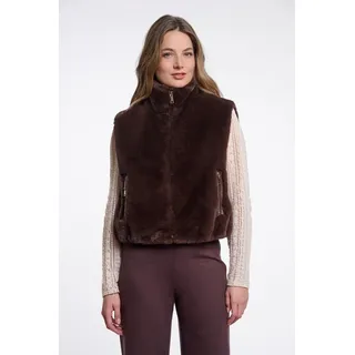 Rino & Pelle Fellweste Teddyweste mit Stehkragen braun XS (34)