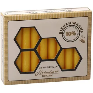 Stumpenkerzen Baumkerzen 10% Bienenwachs 95 x Ø 13 mm, 20 Stück - Honigduft