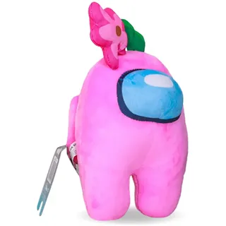 Among Us Plush Buddies AU7014 Plüschtier, 20 cm, Pink Crewmate