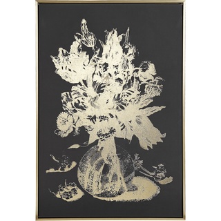 Beliani, Bilder, Leinwandbild mit Blumenmotiv gold 63 x 93 cm ORIANO (63 x 93 cm)