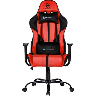 Newskill Horus Zephyr Gaming-Stuhl mit ergonomischem Design, aus Stoff, um 180 Grad neigbar, erhältlich in 9 verschiedenen Farben, Rot