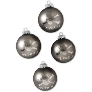 FC St. Pauli Christbaumkugeln 4er - Set ** grau **