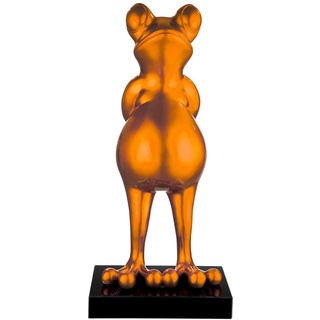 Casablanca hochwertige Deko Figur Skulptur Frosch XL - Design Frog metallic orange - Moderne Dekoration - Höhe 68 cm