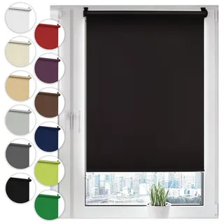 Sonello Verdunkelungsrollo Klemmfix ohne Bohren Rollo 90cm x 210cm Schwarz | Fenster Rollos Für Innen, Klemmrollo, Verdunklungsrollo, Sonnenschutzrollo, Seitenzugrollo für Fenster & Türen, Fensterrollo