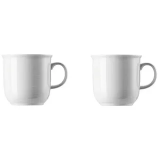 Thomas Porzellan Becher Thomas Trend Weiss Becher mit Henkel groß 0,36 l 2er Set, Porzellan weiß