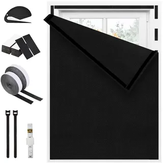 Fenster Verdunkelung, 150x100cm Dachfenster Leinenoptik für Faltenfreie Verdunklungsrollo ohne Bohren, Verdunkelungsstoff Sonnenschutzvorhänge mit Klettband Zuschneidbar für Zimmer, Dachboden, Büro