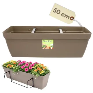 GarPet Blumenkasten mit Halterung - Wasserspeicher 50 cm