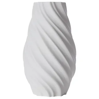 3D Vase Dekovase Edina XL 38cm Bodenvase Deko Vase Pampasgras Trockenblumen (Weiß)