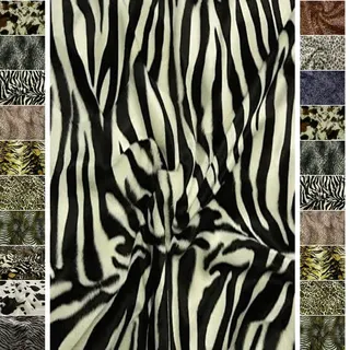 StoffBook schwarz/weiß - Zebra Velboa Kunstfell Tiermuster, Tierfellimitat, Tierfelloptik, Karneval Fasching, Stoff zum Nähen Kleben, Animal Fake Fur für Kostüme, c117