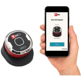 Weber iGrill Mini - intelligentes Fleischthermometer mit Bluetooth inkl. Fühler, Kontrolle per Smartphone App, Magnethalterung am Gehäuse, platzsparend (7220)