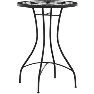 vidaXL Mosaik-Bistrotisch Ø 50 x 70 cm Schwarz/Weiß