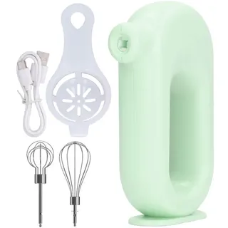 Elektrischer Usb-handmixer, 4 Leistungsstufen, Schneebesen Und Tragbarer Milchaufschäumer Für Die Küche, Grün.