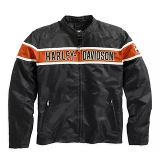 HARLEY-DAVIDSON Motorradjacke Herren Generations Casual Outdoor Freizeitjacke Funktionsjacke Gestickte Grafik-Applikationen. schwarz 4XL