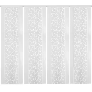 HOME WOHNIDEEN JENNA Schiebegardine Klettband 57 x 245 cm Beige/Weiß 4 St.