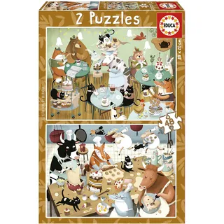 Educa - Puzzle 48 Teile für Kinder ab 4 Jahren | Waldgeschichten, 2x48 Teile Puzzle, Puzzleset für Kinder ab 4 Jahren, Kinderpuzzle, Tiere (19687)