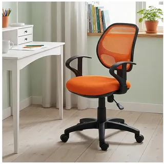 IDIMEX Schreibtischstuhl COOL, für Kinder ergonomisch und höhenverstellbar mit Armlehnen Orange orange 97 cm x 58 cm