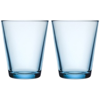IITTALA Longdrinkglas Kartio, Glas blau|weiß