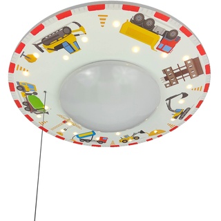 Deckenleuchte NIERMANN "Baustelle" Lampen Gr. 1 flammig, Ø 54 cm Höhe: 11 cm, bunt (multi color) Kinder Kinderlampe Kinderzimmerleuchten