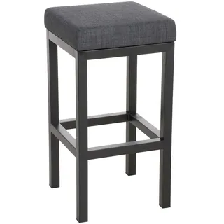 DELUKE® Barhocker KIEL - Dunkelgrau, Stoff, Stahl, 80cm Höhe | Barhocker ohne Lehne Barstuhl Tresenhocker Tresenstuhl Kneipenhocker Kneipenstuhl