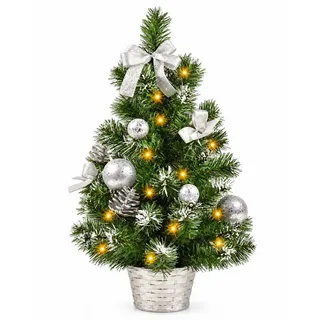 RIFFELMACHER & WEINBERGER Weihnachtsbaumkugel Geschmückter Weihnachtsbaum mit 20er LED Lichterke silberfarben