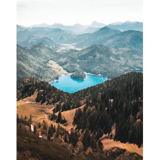 Puzzle 1000 Teile,Impossible Puzzle,Puzzle-Geschenk,-Walchensee, Berge, See 70x50cm