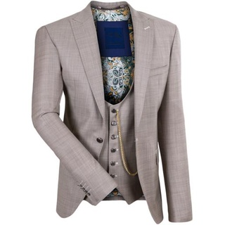 Anzug WILLIAM mit Weste -beige- 56