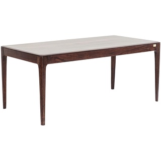 Kare Design Tisch Brooklyn Walnut, Esszimmertisch aus Massivem Sheesham-Holz, Holztisch, Massivholztisch, Dunkelbraun gebeizter Esstisch, (H/B/T) 76x160x80cm, Braun