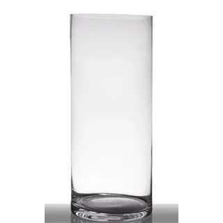 INNA-Glas Bodenvase Glas Sansa, Zylinder - rund, klar, 60cm, Ø 25cm - Hohe Vase - Glasvase