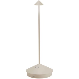 Zafferano, Pina Pro Lampe, Wiederaufladbare und Kabellose Tischlampe mit Touch Control, Geeignet für den Innen- und Außenbereich, Dimmer, 2700 K, Höhe 29 cm, Farbe Sand