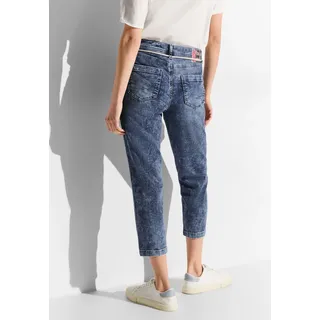 Gerade Jeans CECIL Gr. 30, Länge 26, blau (authentic used wash) Damen Jeans Ankle 7/8 softer Materialmix