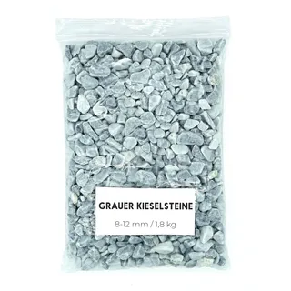 Landare Kieselsteine Grau 1,8kg - Dekosteine - Dekosteine für Vasen - Kieselsteine Deko - Kieselsteine Klein - Zierkies - Kieselsteine Garten (8-12 mm)