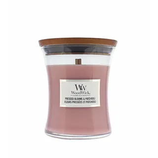 Woodwick Pressed Blooms & Patchouli mittelgroße Sanduhr Kerze 275 g