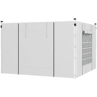 Outsunny Seitenwände für Pavillon 3x3/3x6 m 2 Stück 2,95 x 1,95 m Weiß