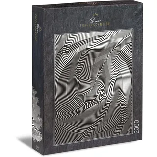 Ulmer Puzzleschmiede - 2000 Teile Impossible Puzzle Irrwitz - Schwarz-weiß-graue geometrische Linien - Nichts für Puzzle-Anfänger