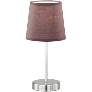 Wofi Tischleuchte Cesena 1-flammig, braun, Ø ca. 14 cm, Höhe ca. 31 cm, Stoffschirm 832401510000, 1 Pack