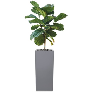 KHOMO GEAR - Blumentopf aus verzinktem Metall, modern, für drinnen und draußen, mit Drainage (30,5 x 30,5 x 71,1 cm, grau)