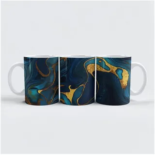 raxxa Tasse "Navy Blue Gold Marble", 1-tlg., Keramik weiß