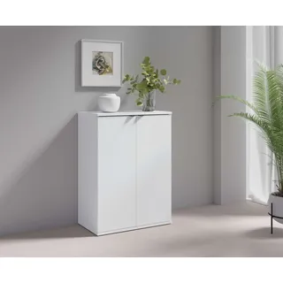 OTTO home Kommode THALIAANA Sideboard mit 2 Türen, modernes Design, Breite 60 cm, Schrank in 3 Farben erhältlich, schwarze Metallgriffe, viel Stauraum weiß