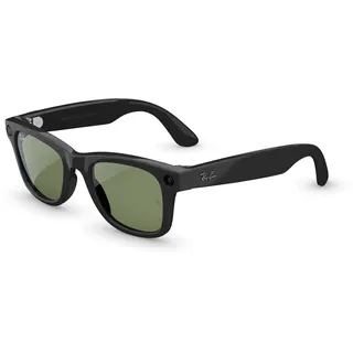 Ray-Ban Meta Wayfarer (Gen 2) mit AI, Foto- und Videoaufnahme, längere Akkulaufzeit – Schwarz glänzend, Gläser: Grün