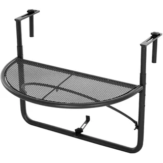 Outsunny Balkonhängetisch halbrund Ø30 x 50 cm Schwarz/Weiß