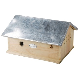 Esschert Design BV Nistkasten, Hummelhaus Hummelnistkasten mit Metalldach braun/silber braun