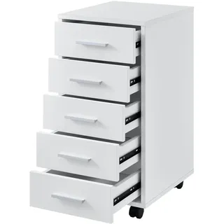 [en.casa] Stockholm Rollcontainer 63 x 33 x 38 cm weiß