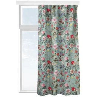 Bilderdepot24 Vorhang Gardine Blumen Natur Muster Wildblumenwiese Türvorhang Raumteiler (1 St), Multifunktionsband, blickdicht, Samt, Schiebegardinen Küche Schlafzimmer Wohnzimmer Schiebevorhang grün 130 cm x 150 cm